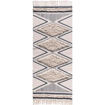 

70CM x 160CM Cotton Hand-Woven Printed Area Carpet Tufted Fringe,Non-Slip Carpet