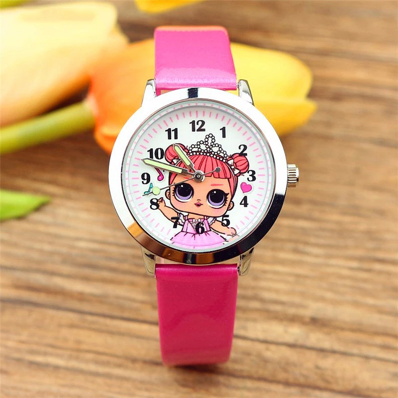 Relojes originales LOL Surprise Dolls de cuarzo con correa de cuero de Clcok de dibujos animados para, relojes de pulsera afbeelding