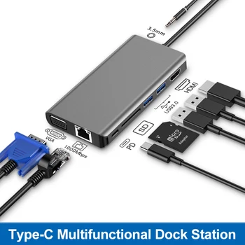 

USB HUB Multi USB 3.0 HDMI 4K VGA RJ45 PD Adapter to Splitter 3 Port USB 3.1 Type C for MacBook USB hub Laptop docking station