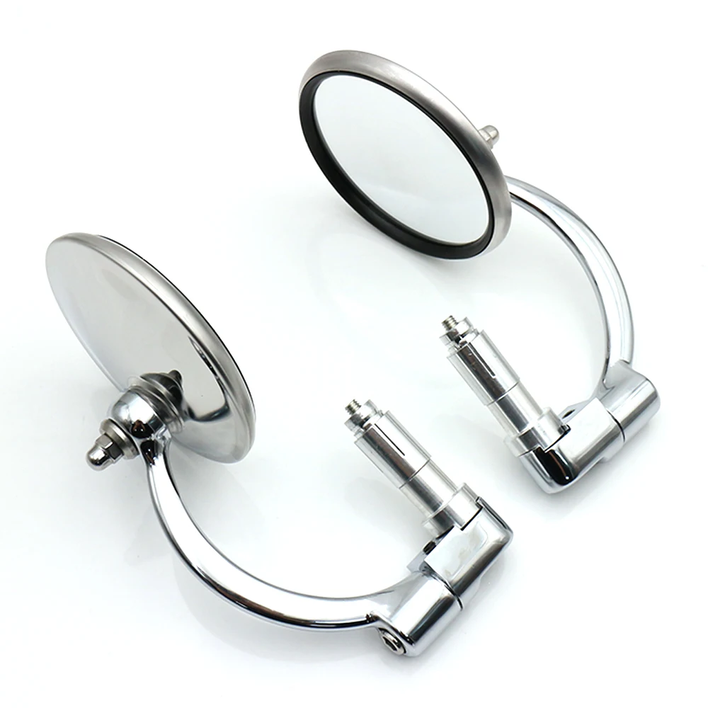 

Motorcycle Chrome Aluminum 7/8&quot 22mm Handle Bar End Side Rear View Mirrors Offroad Universal Cafe Racer Scooter Offroad Bike