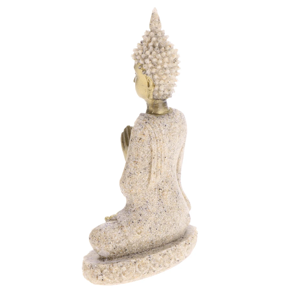 The Hue Sandstone Meditation Buddha Statue Sculpture Hand Carved Figurine Seated Ganesh Buddha Hand Carved Statue