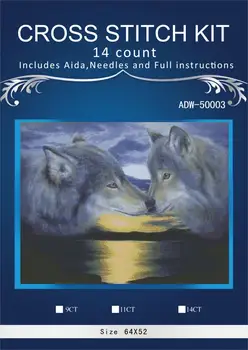 

new Embroidery Counted Cross Stitch Kits Needlework - Crafts 14 ct DMC DIY Arts Handmade Decor Wolves