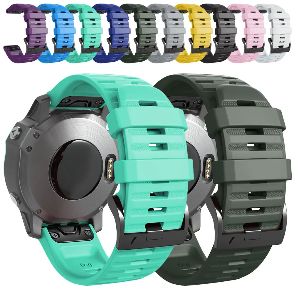 Быстросъемный ремешок для часов Garmin Fenix 3 5 6S 5S 6X 5X Pro Plus силиконовый браслет ремешок для Garmin Quatix 5 3 сапфировый ремень