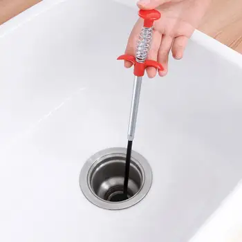 

24.8 Inch Kitchen Spring Pipe Dredging Sink Snake Drain Cleaner Stick Clog Remover Cleaning Tools Household Dredging Tools