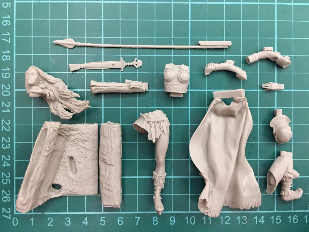 1/24 полимерная Модель Строительный набор фигурка воина Женский воин