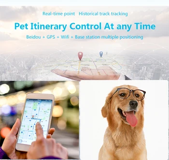

Dog Tracker Collar Pet Locator Dog Anti-lost Cat Collar Adjustable Practical Dog Cat Tracking Necklace GPS Locator Dog Collar