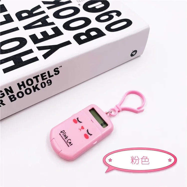 Портативный Kawaii Мини Калькулятор карманный размер 8 цифр дисплей мультфильм батарея милый креативный брелок-калькулятор офисные принадлежности - Цвет: Pink