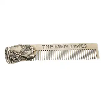 

Portable Men Hair Comb Stainless Steel Anti-static Beard Mustache Care Comb MR