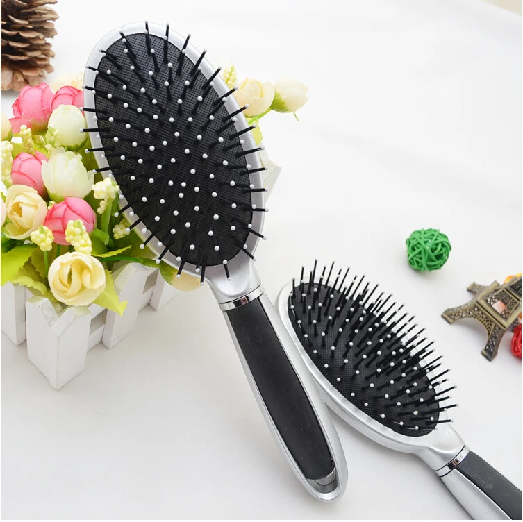 livraison-gratuite-15-pieces-lot-noir-et-argent-paddle-brosse-perte-de-cheveux-massage-brosse-coussin-d'air-peigne