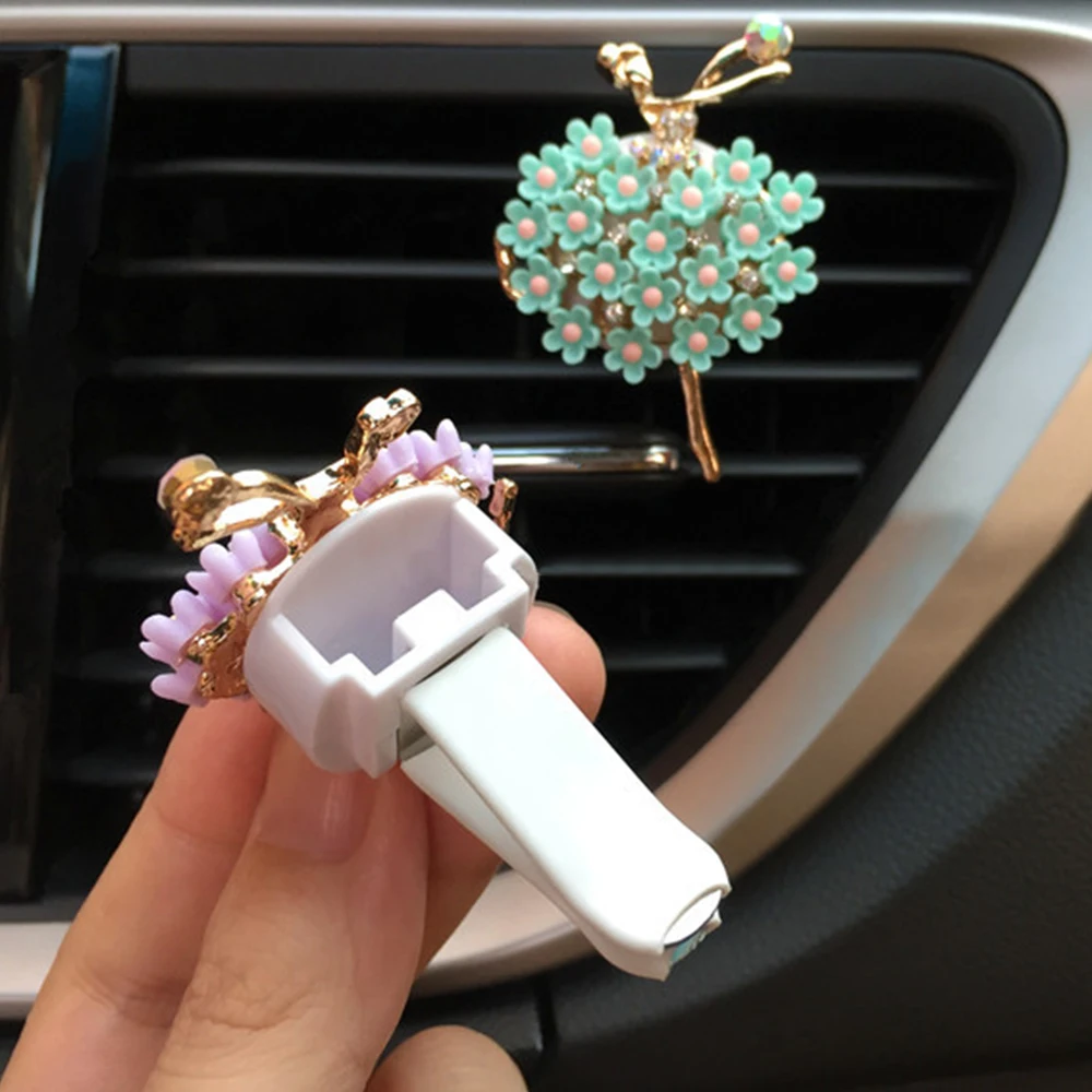 Car Air Outlet Fragrant Perfume Clip Air Freshener Diffuser Daisy Sunflower Ballet Girl Rose Shape Car Interior Accessories