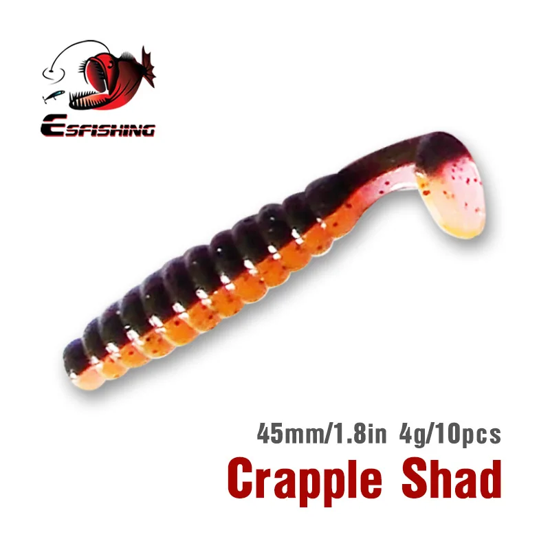 KESFISHING 10 шт. 45 мм 1 г приманки для рыбалки мягкие оптовая продажа Crapple Шад 8 &quotPara Pesca