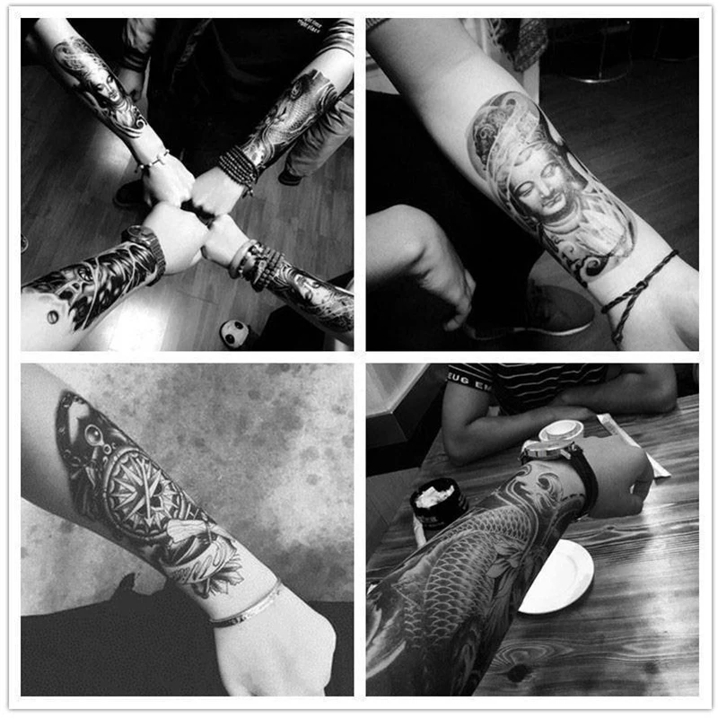 12Pcs 3D Body Arm Leg Art Woman Temporary Tattoo Waterproof  Sticker-8