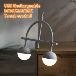 Lampe LED rotative à lumière blanche chaude, nouveauté 2021, rechargeable par USB, commande tactile de Rotation, lampe de Table, décoration de maison, cadeau pour étudiant 
