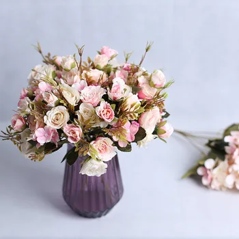

Mini Silk Rose Artificial Flowers Hydrangeas branch Home Decor Flower for Wedding Party Living Room