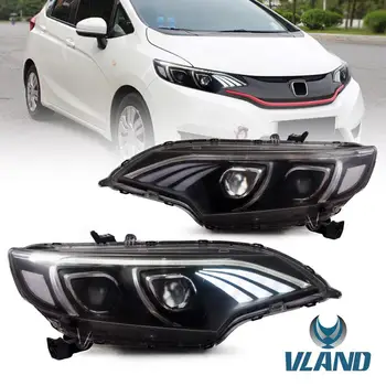 

VLAND factory for car headlight for FIT LED head light 2014 2018 for JAZZ head light with demon eyes