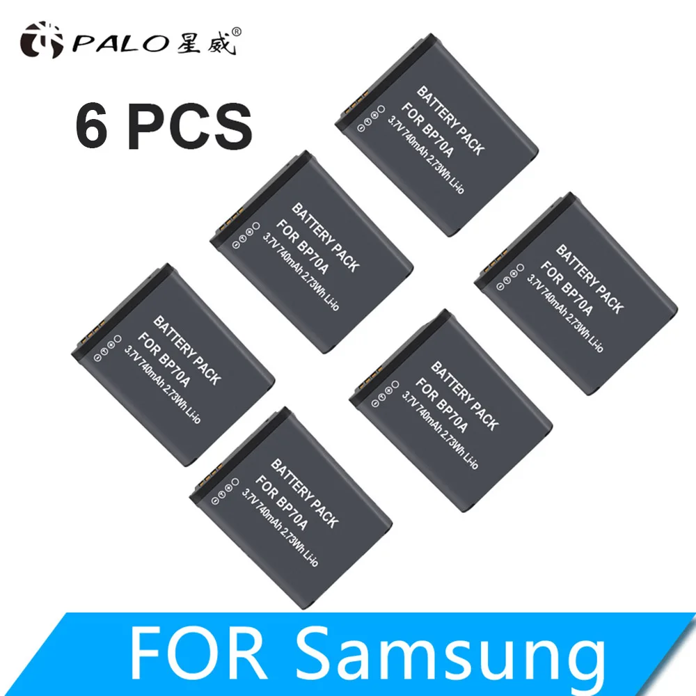 BP-70A EA-BP70A IA-BP70A BP70A IABP70A батарея для SAMSUNG AQ100, DV150F, ES65, ES67, ES70, ES71, ES73, ES74, ES75, ES80, MV800 - Цвет: 6PCS