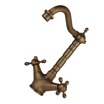 

Antique Deck Mounted Rotatable with Ceramic Valve Kitchen Faucet Mixer Tap