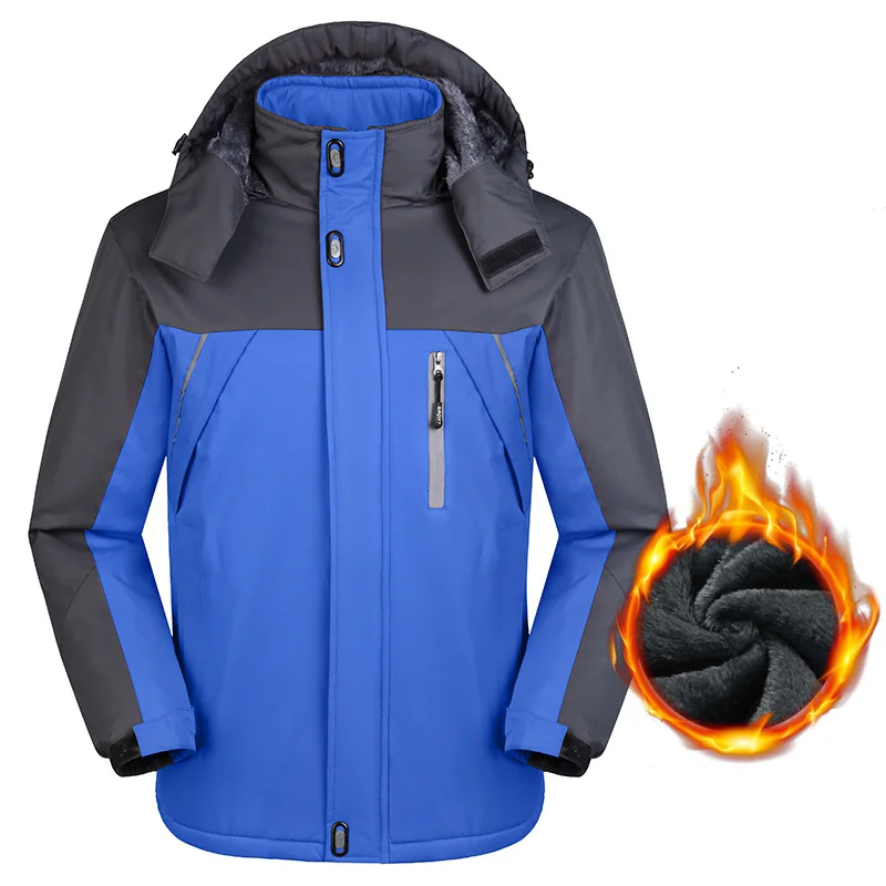 Зимние мужские куртки, теплая куртка, Толстая куртка, пальто для спорта на открытом воздухе, лыж, кемпинг, альпинизм, мужская куртка для пешего туризма, водонепроницаемая, ветрозащитная - Цвет: 888blue