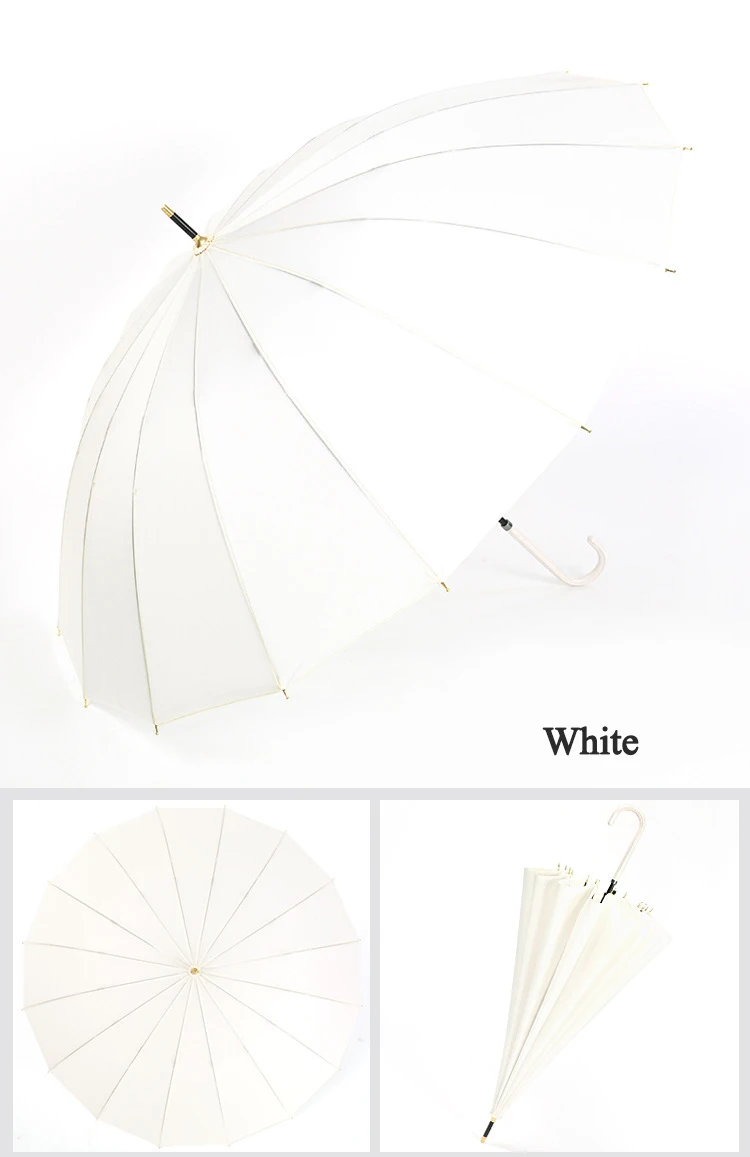 Ветрозащитный зонтик от дождя женский корейский стиль простой ретро длинная ручка зонтик литературный студенческий женский корпоративный подарок тупой