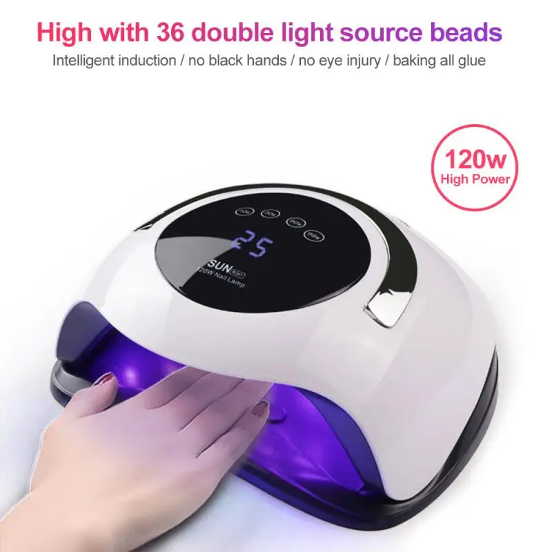 SUN BQ5T UV LED Lamp For Nails Dryer 120W Ice Lamp For Manicure Gel Nail Lamp Nail Dryer Cure Manicure Nail Machine Nail Tools