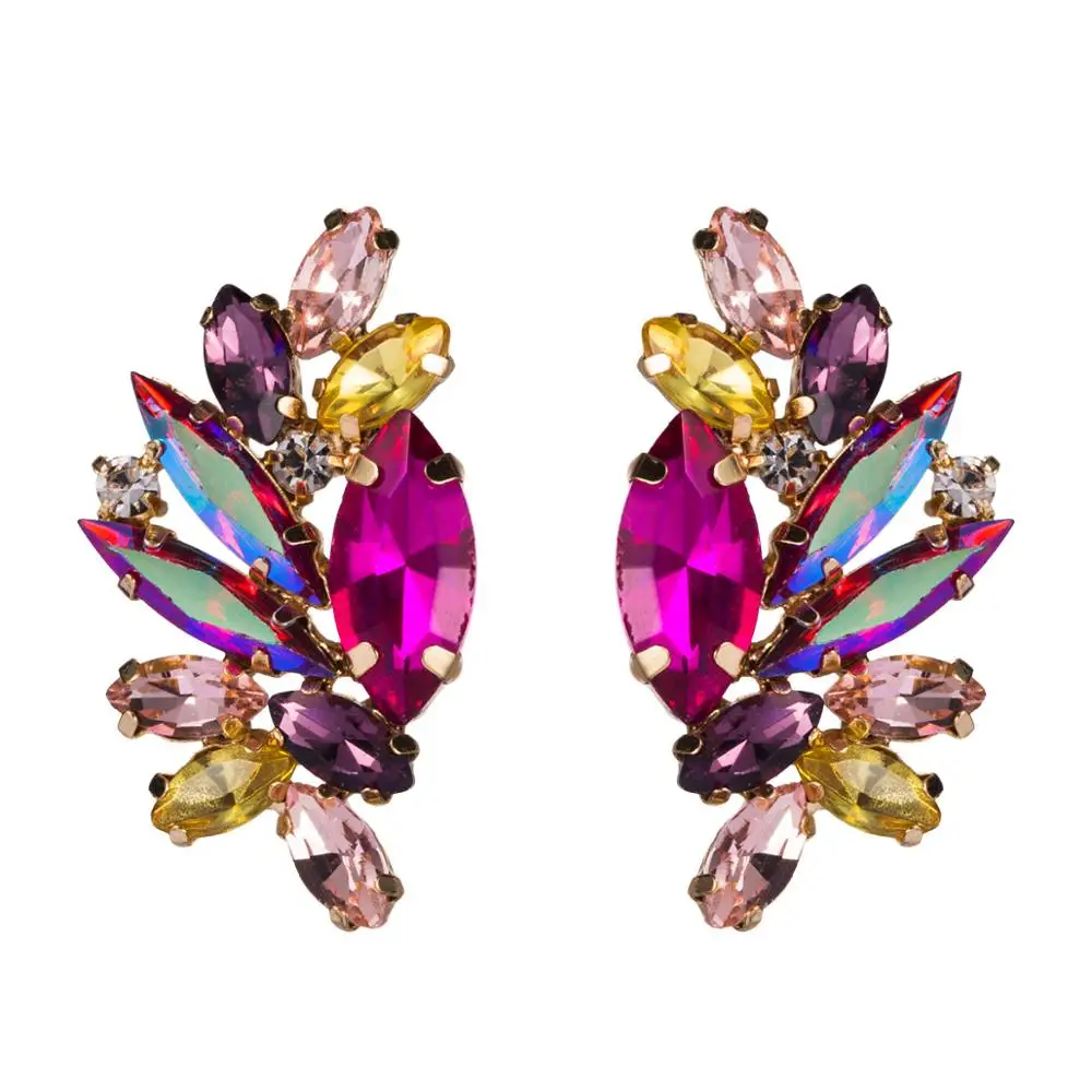 Модные высококачественные женские серьги-гвоздики с кристаллами, горячая Распродажа, 5 цветов, коллекционные серьги, ювелирные изделия для девушек, аксессуары для ушей