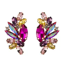 Модные высококачественные женские серьги-гвоздики с кристаллами, горячая Распродажа, 5 цветов, коллекционные серьги, ювелирные изделия для девушек, аксессуары для ушей