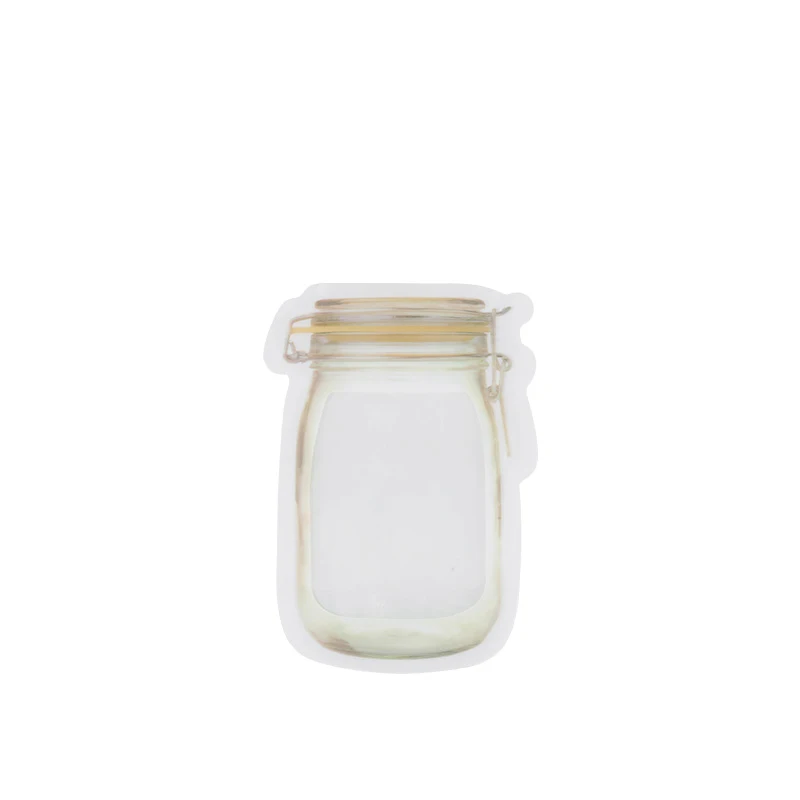 Yellow15x10cm 10 шт Mason Jar, сумка для хранения продуктов, сумка для хранения закусок, пищевая посылка, толстые пакеты на молнии с застежкой-молнией, многоразовые герметичные влагостойкие сумки - Цвет: Yellow15x10cm
