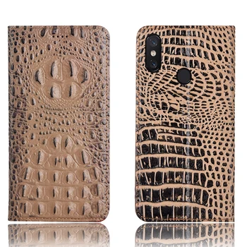 

Business style crocodile back pattern natural leather phone case for Xiaomi Mi MAX 3/Xiaomi Mi MAX 2 flip card cover stand capa