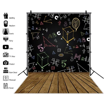 

Vinyl Backdrop Blackboard Back To School Graduations Baby Study Classroom Wooden Floor Portrait Photography Background Photocall