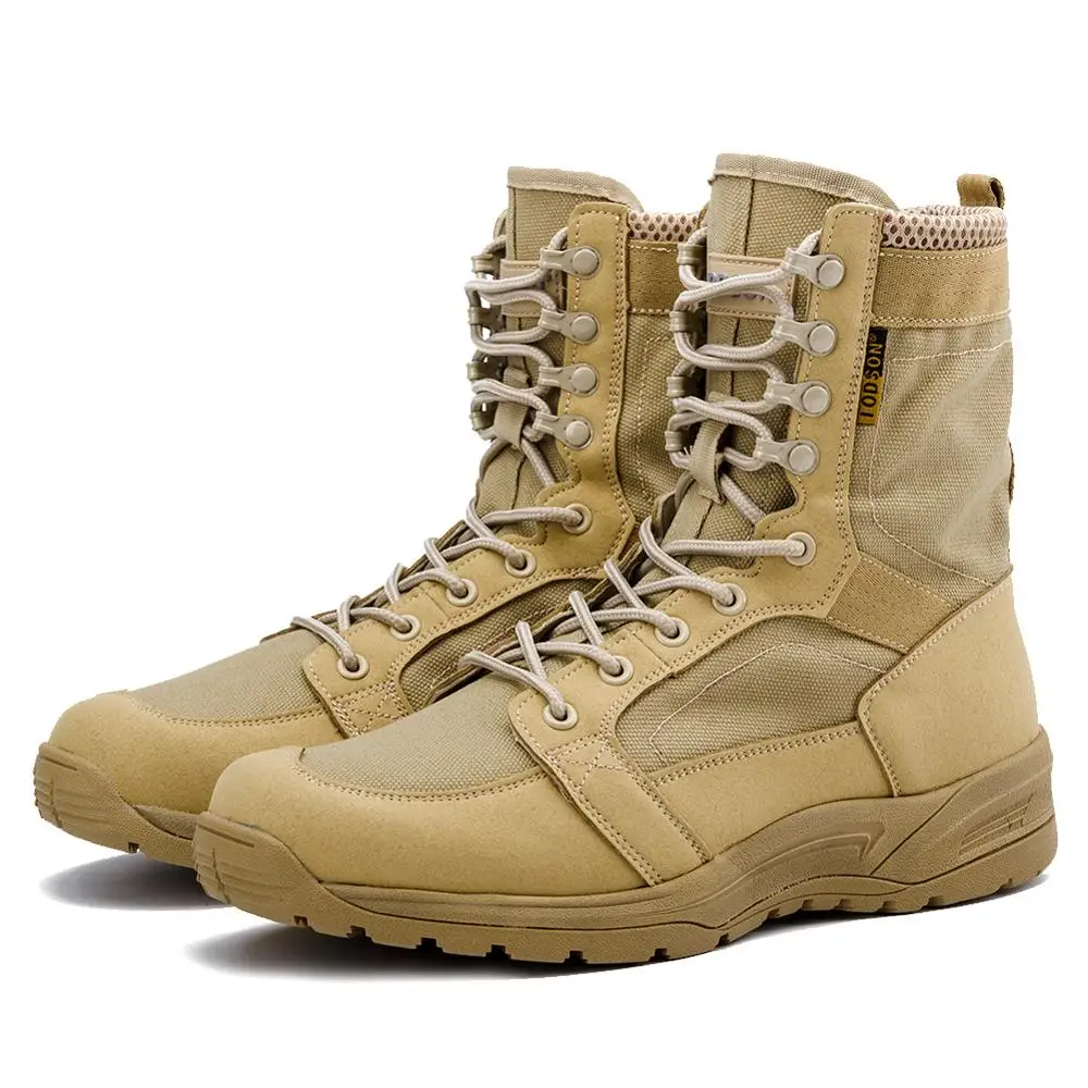 

IODSON High Quality Men Boots Autumn Winter Breathable Ankle Boots Outdoor Working Men Shoes Military Tactical Boots Shoes