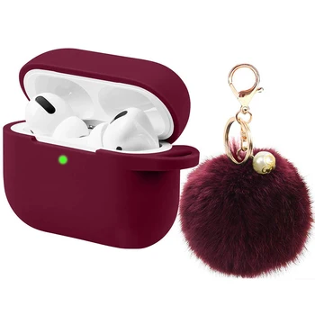 

Suitable for Airpods Pro protective sleeve Apple bluetooth headset hair ball pearl keychain anti-drop silicone sleeve cute