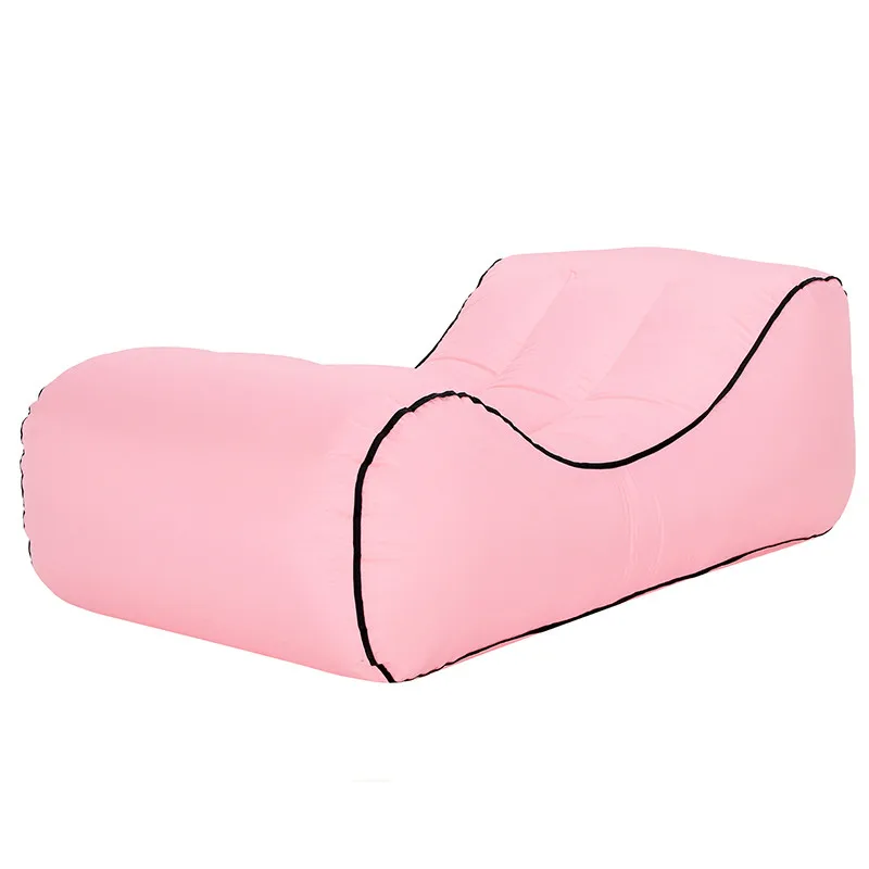 Водонепроницаемый надувной матрас пляжная кровать открытый воздушный диван ленивый портативный надувной кемпинг кровать пляж надувной диван - Цвет: Pink Size L