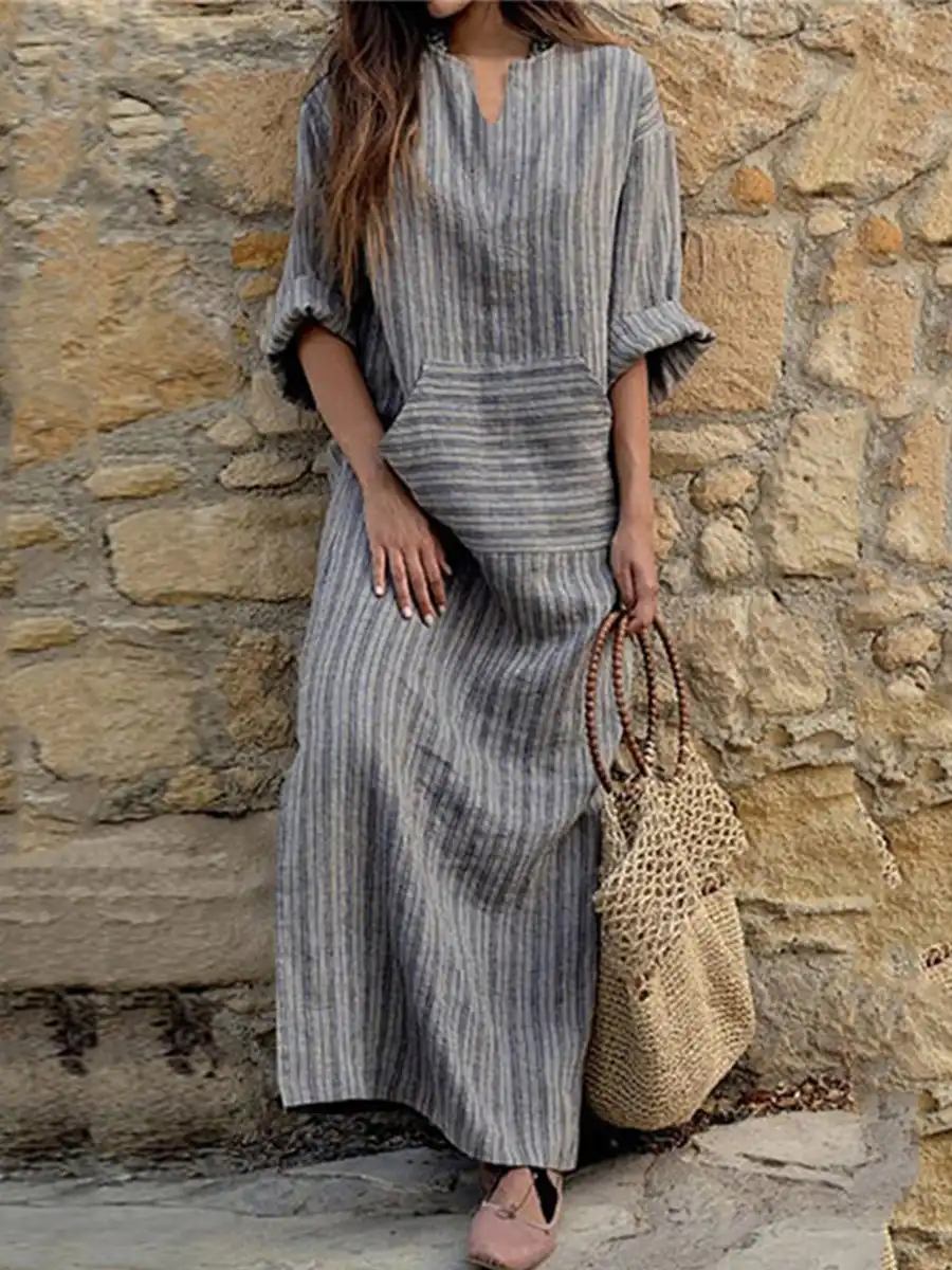 gray boho dress