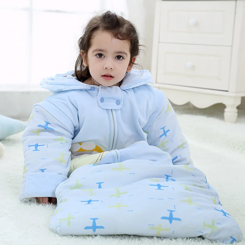 Children Growth Sleeping Bag Thick Newborns Baby Autumn And Winter Infants Children Winter Pure Cotton Anti-kick Quilt Manufactu