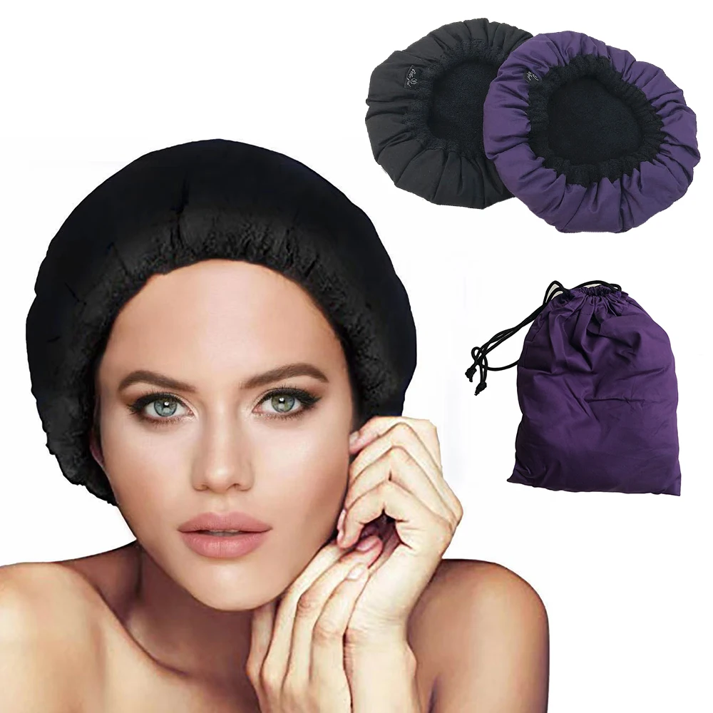

Hair Care Heating Hat Deep Conditioning Hair Perm Treatment Steam Microfiber Cotton Reversible Flaxseed Interior Protect Hair
