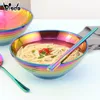 Japanese Stainless Steel Ramen Instant Noodles Bowl Large Rice Soup Salad Double layer Bowl For Restaurant Kitchen Tableware 1