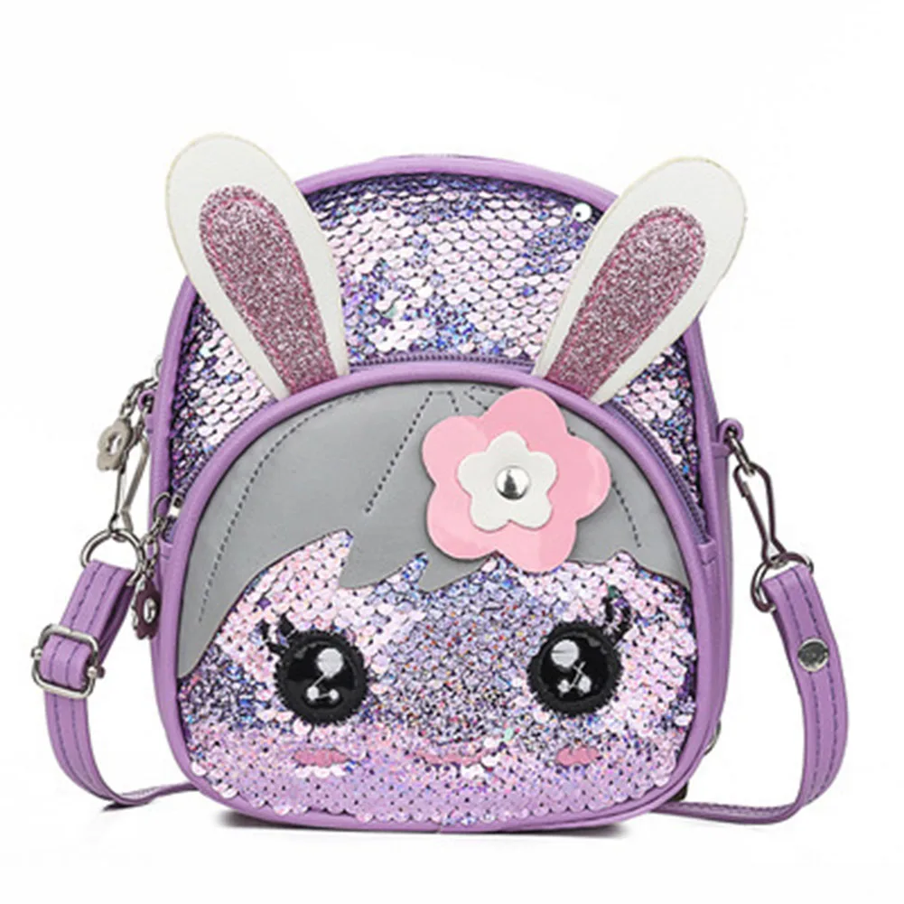 

Kids Girls Glitter Sequins Backpack Cute Rabbit Ears Crossbody Shoulder Bag Gift LXX9