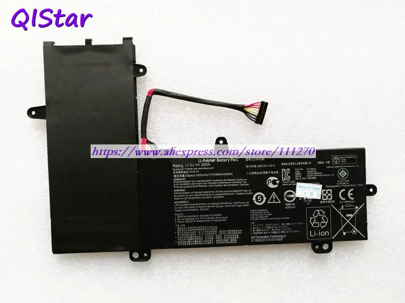 QISTAR 7,6 V 38Wh подлинный C21N1504 Аккумулятор для ноутбука Asus Transformer Book Flip TP200SA ноутбук компьютер