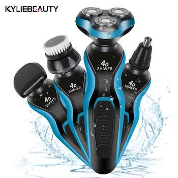 

4 In 1 Electric Shaver Triple Blade Razor Men Clipper Rechargeable Shaving 4D Professional Beard Trimmer Razor Nose Trimmer