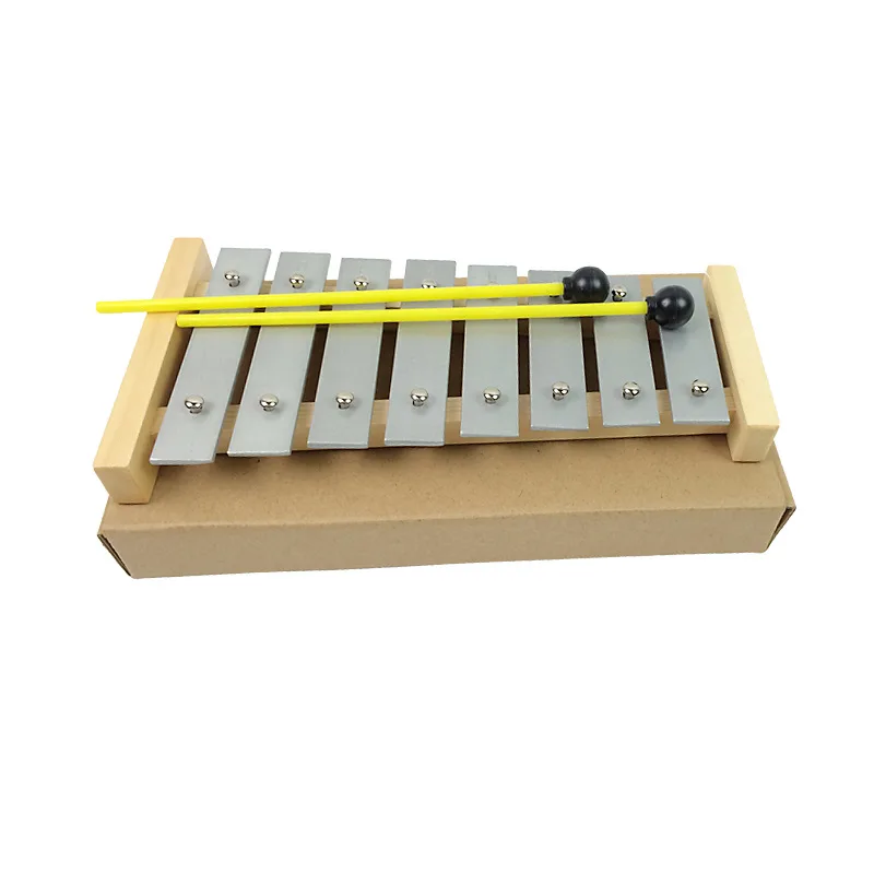 Orff 8 звук стук пианино серое алюминиевое пианино деревянная база Октава Dulcimer детский ударный инструмент