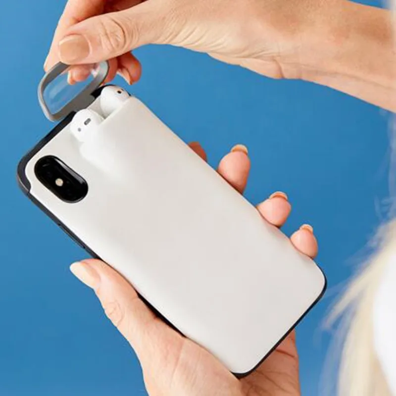 Чехол для наушников 2 в 1 iPhone 7 11 Pro 8 6 s plus xs max xr x чехол Apple Airpods задние крышки мягкая