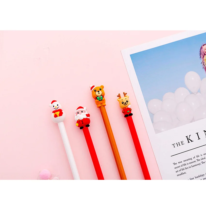 1 шт./лот, мультяшный Санта-Клаус, снеговик, креативный подарок для детей, студентов, шариковая ручка, детская игрушка, Санта-Клаус, ручка для письма, подарочная ручка