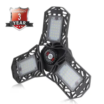 

E26/E27 60W LED Garage Lights Deformable Garage Lighting Shop Light for Warehouse Workshop Basement Barn(NO Motion Activated) DA