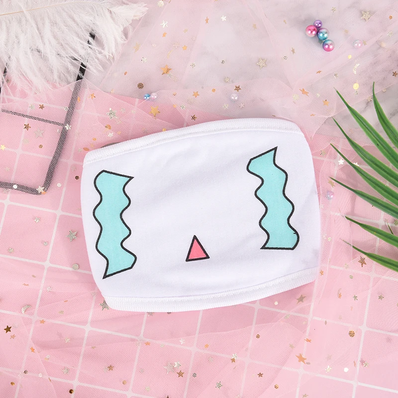 1pcs Cute Anime Cartoon Mouth Muffle Face Mask Emotiction Masque Kpop masks Women Men White Anti-Dust Cotton Mouth Mask