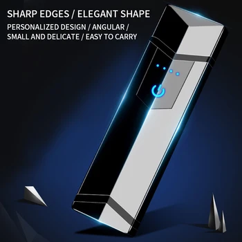 

USB charging Cigarette lighter Touch sensing switch Double-sided lighter Windproof flameless Electronic lighters No gas Lighter