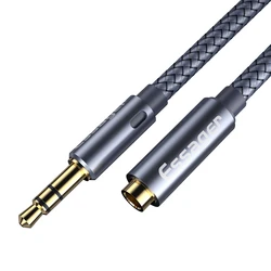 Premium Audio Extension Cable - 3.5mm Female - to - Male Aux Splitter Cord for Headphones and Speakers (Dark Gray)