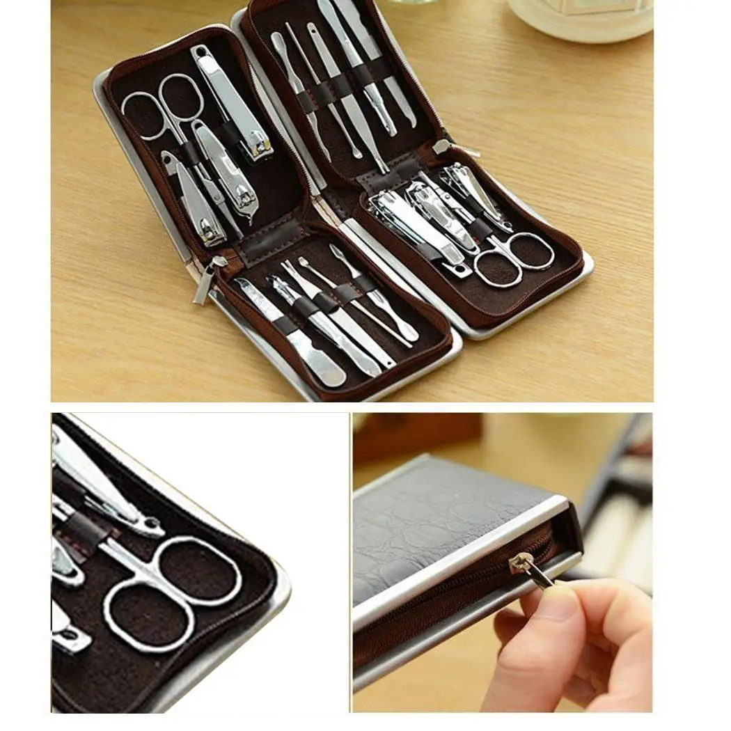 9 шт. триммер для стрижки ногтей из нержавеющей стали, повседневный набор инструментов для маникюра