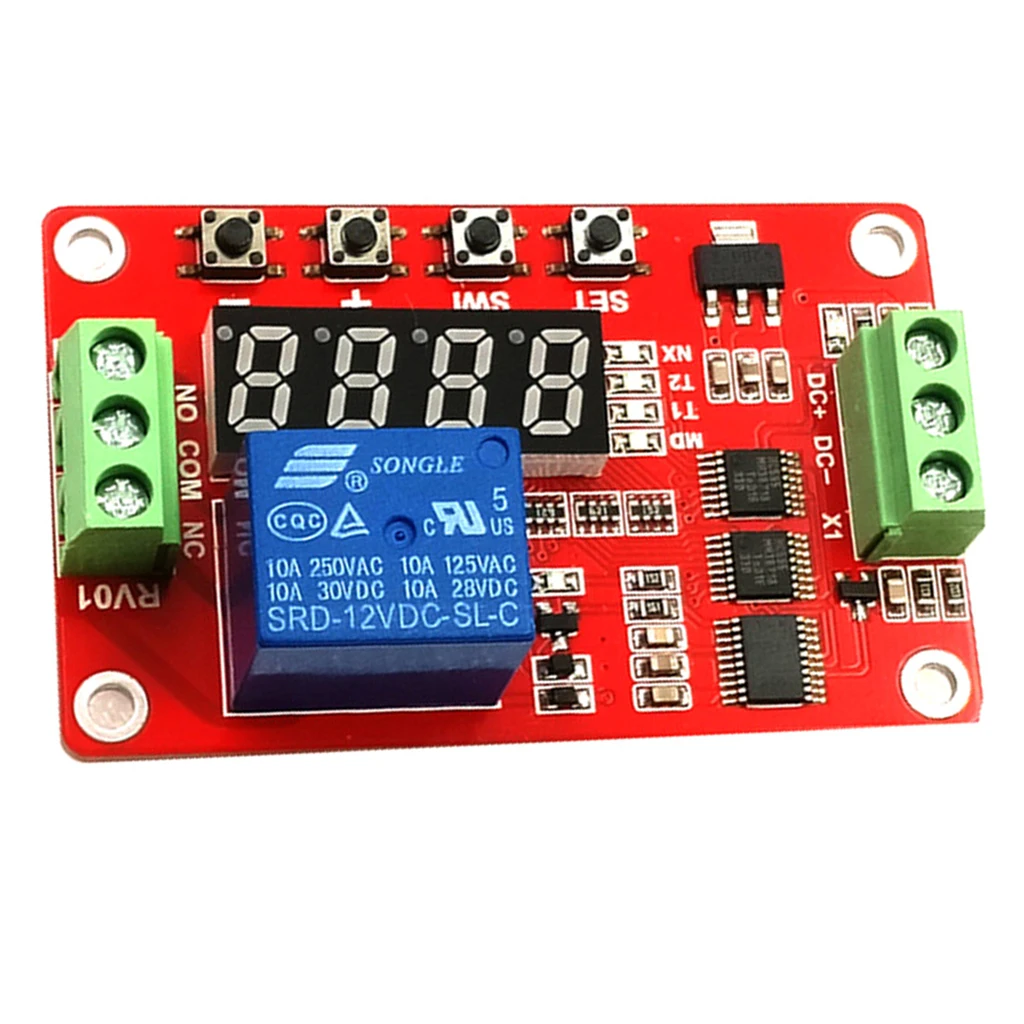 DC 5v/12v/24v DC Multifunction Self-lock Relay, PLC Cycle Timer Module - Delay Time Switch