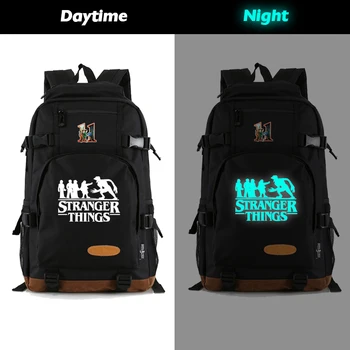 

Luminous Stranger Things Printed Unisex Backpacks Large Capacity Casual Oxford School Bags for Women Men Students Travel Bags