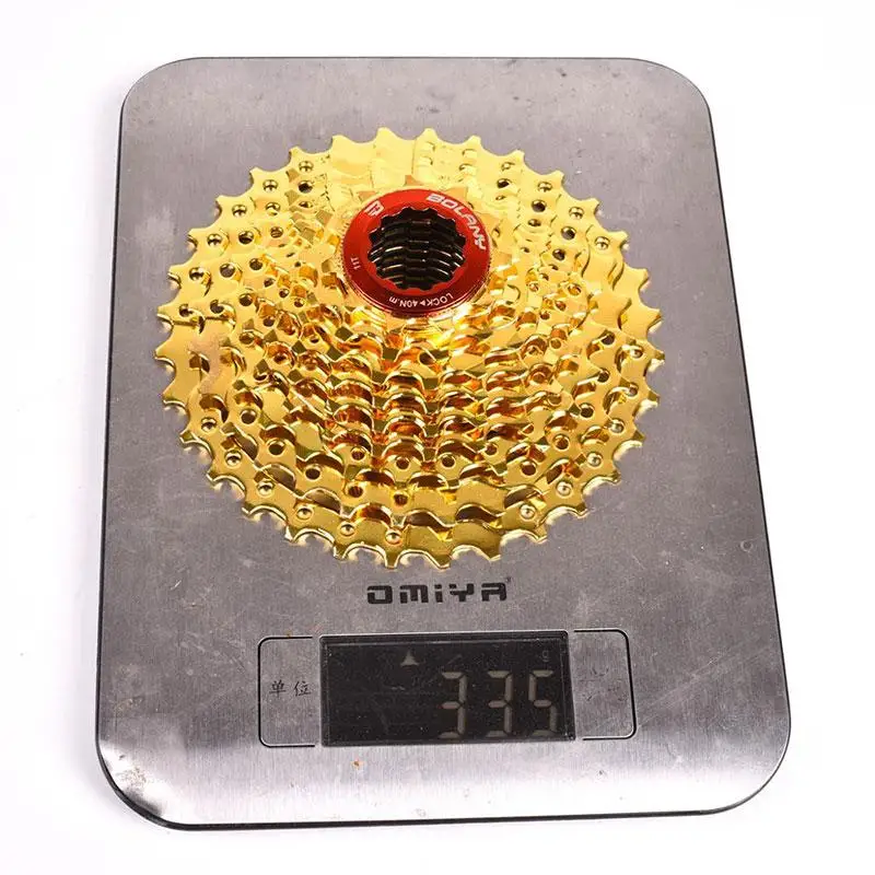 BOLANY Bicycle Freewheel MTB Cassete 9S 27S 11-42T 50T 32T Mountain Bicycle Parts 9 Speed Cassette Freewheel Compatible gold
